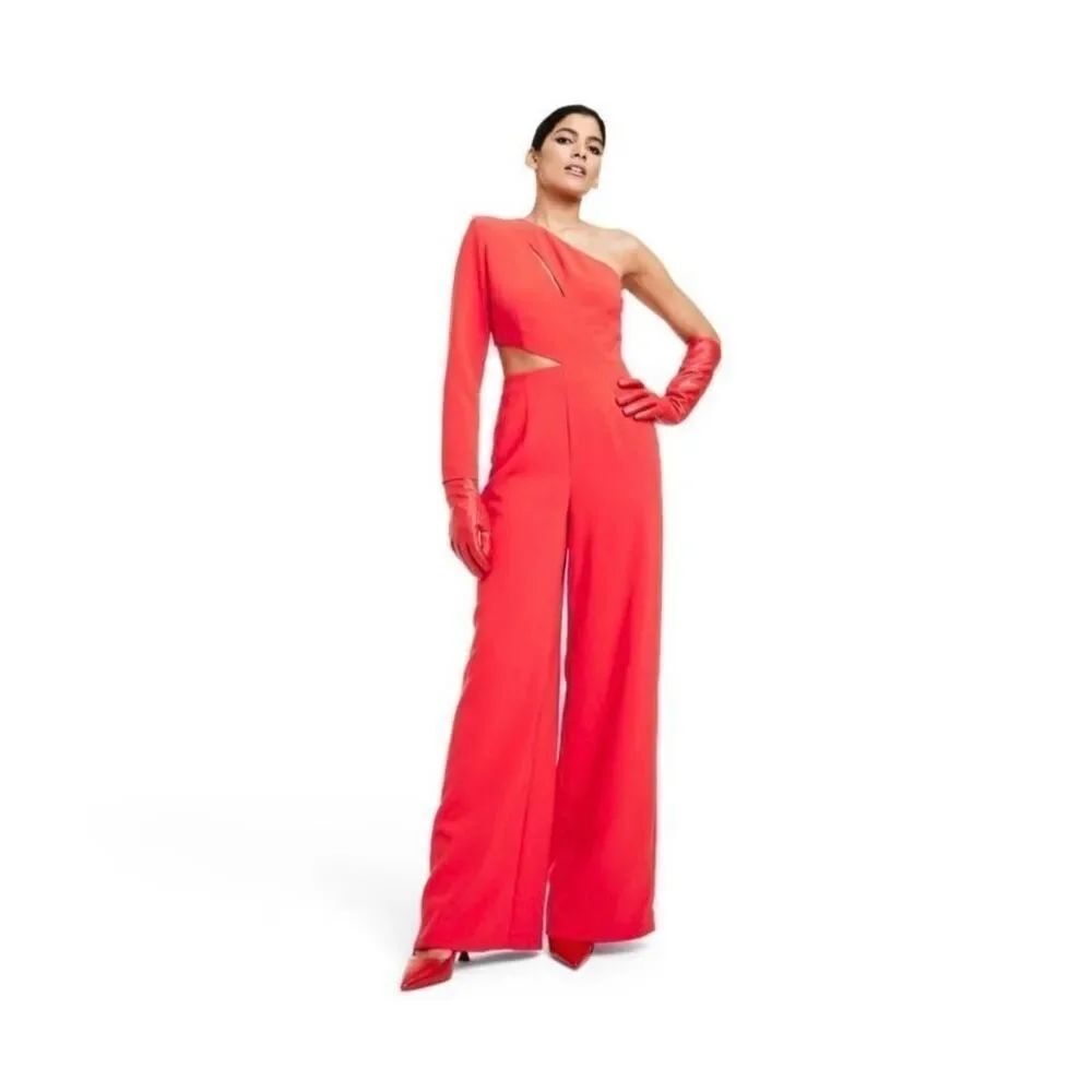 NWT Women's One Shoulder Cut-Out Jumpsuit - Sergio Hudson x Target Red 2X